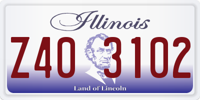 IL license plate Z403102