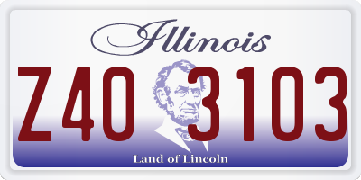 IL license plate Z403103