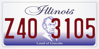 IL license plate Z403105