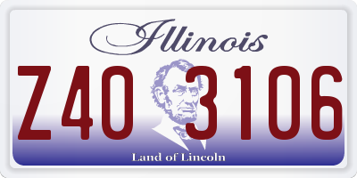 IL license plate Z403106