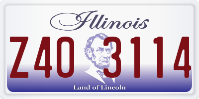 IL license plate Z403114
