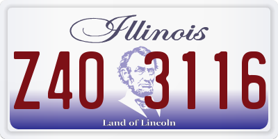 IL license plate Z403116