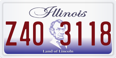 IL license plate Z403118