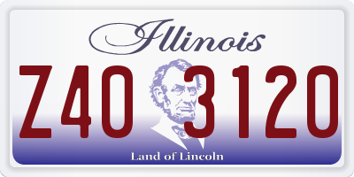 IL license plate Z403120