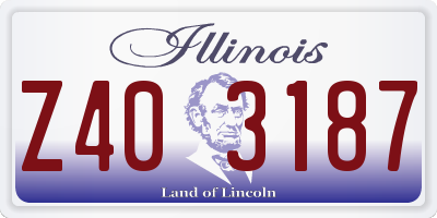 IL license plate Z403187