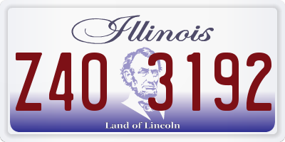 IL license plate Z403192