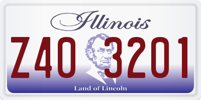 IL license plate Z403201