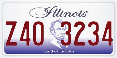IL license plate Z403234