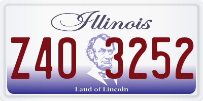 IL license plate Z403252