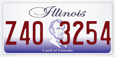IL license plate Z403254