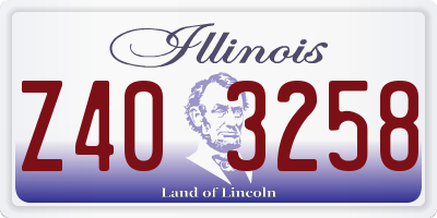 IL license plate Z403258