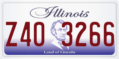 IL license plate Z403266