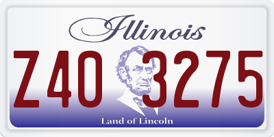 IL license plate Z403275