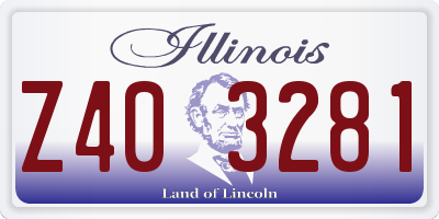 IL license plate Z403281