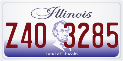 IL license plate Z403285