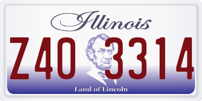 IL license plate Z403314
