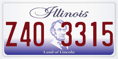 IL license plate Z403315