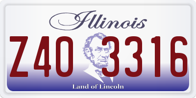 IL license plate Z403316