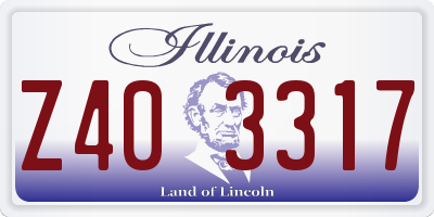 IL license plate Z403317