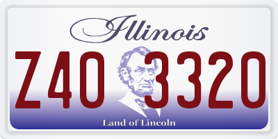 IL license plate Z403320