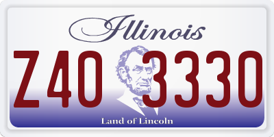 IL license plate Z403330