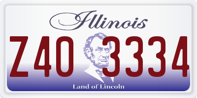 IL license plate Z403334