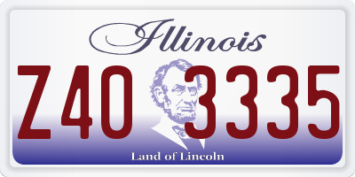 IL license plate Z403335