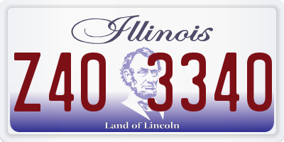 IL license plate Z403340