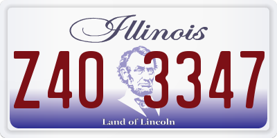 IL license plate Z403347