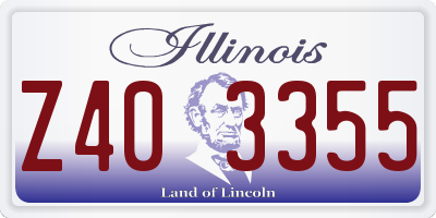IL license plate Z403355