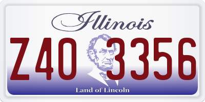 IL license plate Z403356