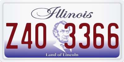 IL license plate Z403366