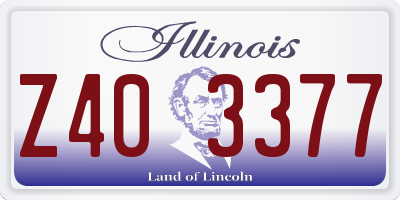 IL license plate Z403377