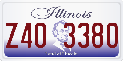 IL license plate Z403380