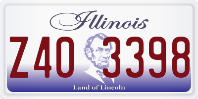IL license plate Z403398