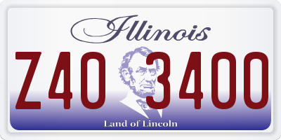 IL license plate Z403400