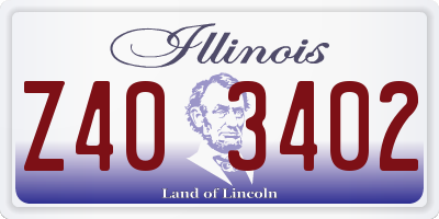 IL license plate Z403402