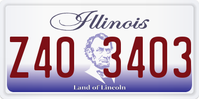 IL license plate Z403403