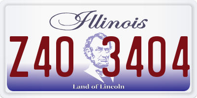 IL license plate Z403404