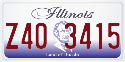 IL license plate Z403415