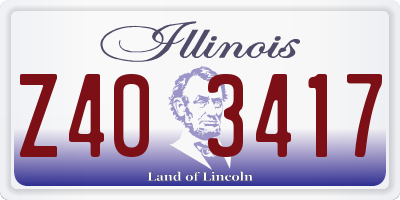 IL license plate Z403417