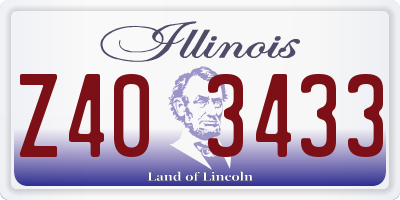 IL license plate Z403433