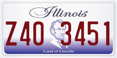 IL license plate Z403451