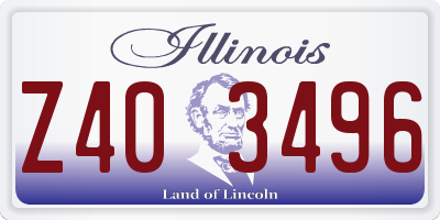 IL license plate Z403496