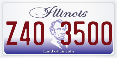 IL license plate Z403500