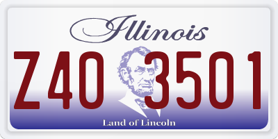 IL license plate Z403501