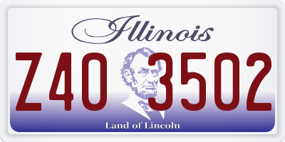 IL license plate Z403502