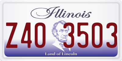 IL license plate Z403503
