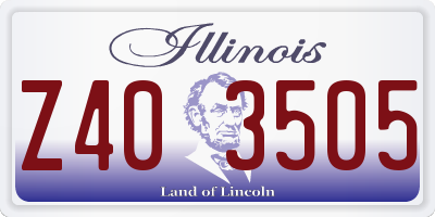 IL license plate Z403505
