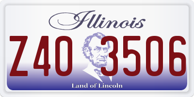 IL license plate Z403506